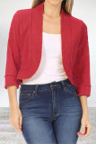 Elegant Solid Color Mandarin Collar Outerwear