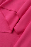Elegant Solid Flounce V Neck Irregular Dress Dresses