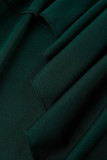 Elegant Solid Flounce V Neck Irregular Dress Dresses