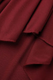 Elegant Solid Flounce V Neck Irregular Dress Dresses