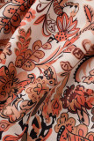 Sweet Elegant Print Patchwork Backless U Neck A Line Dresses