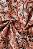 Sweet Elegant Print Patchwork Backless U Neck A Line Dresses