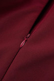 Elegant Simplicity Solid Color Stringy Selvedge Square Collar Waist Skirt Dresses