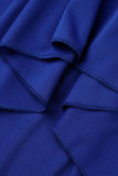 Elegant Solid Flounce V Neck Irregular Dress Dresses