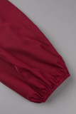 Elegant Simplicity Solid Color Stringy Selvedge Square Collar Waist Skirt Dresses