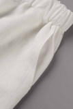 Fashion Casual Solid Patchwork Turndown Collar Half Sleeve Two Pieces