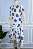 Casual Dot Patchwork Printed Dress Dresses