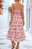 Bohemian Print Patchwork U Neck A Line Dresses