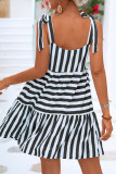 Casual Vacation Striped Patchwork Irregular Dress Dresses