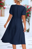 Sweet Elegant Solid Solid Color V Neck A Line Short Sleeve Dress