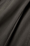Street Solid Patchwork Pocket Loose Straight Patchwork Bottoms