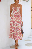 Bohemian Print Patchwork U Neck A Line Dresses
