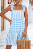 Casual Vacation Striped Patchwork Irregular Dress Dresses