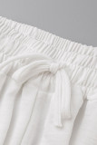 Casual Solid Patchwork Buckle Turndown Collar Long Sleeve Two Pieces