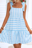 Casual Vacation Striped Patchwork Irregular Dress Dresses