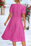 Sweet Elegant Solid Solid Color V Neck A Line Short Sleeve Dress