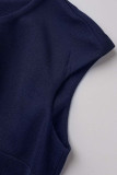 Elegant Solid With Belt Solid Color O Neck A Line Dresses