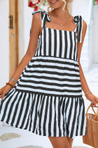 Casual Vacation Striped Patchwork Irregular Dress Dresses