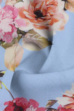 Sweet Elegant Print Bandage Patchwork Off the Shoulder Tops