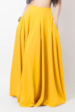 Casual Simplicity Solid Pocket Loose High Waist Type A Solid Color Bottoms