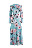 Elegant Print Patchwork Mandarin Collar Asymmetrical Dresses