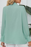 Work Elegant Solid Buttons Turndown Collar Tops