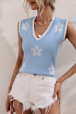 Casual Simplicity Geometric Patchwork V Neck Tops