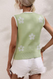 Casual Simplicity Geometric Patchwork V Neck Tops