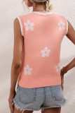 Casual Simplicity Geometric Patchwork V Neck Tops