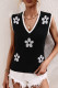 Casual Simplicity Geometric Patchwork V Neck Tops