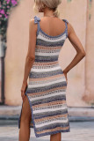 Sweet Elegant Color Block Bandage V Neck Sling Dress Dresses