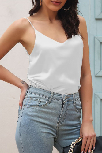 Sexy Street Solid Backless V Neck Tops