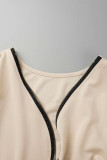 Sexy Elegant Solid Zipper O Neck One Step Skirt Dresses