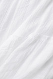 Sweet Patchwork Embroidered Hollowed Out With Bow V Neck Irregular Dress Dresses
