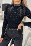Casual Street Solid Hot Drill Half A Turtleneck Tops