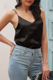 Sexy Street Solid Backless V Neck Tops