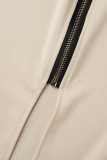 Sexy Elegant Solid Zipper O Neck One Step Skirt Dresses