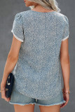 Casual Dot Patchwork O Neck T-Shirts