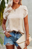 Casual Dot Patchwork O Neck T-Shirts