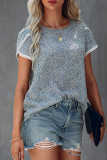 Casual Dot Patchwork O Neck T-Shirts