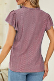 Casual Simplicity Solid Stringy Selvedge V Neck T-Shirts