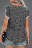 Casual Dot Patchwork O Neck T-Shirts