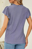 Casual Simplicity Solid Stringy Selvedge V Neck T-Shirts