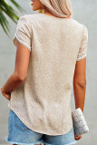 Casual Dot Patchwork O Neck T-Shirts