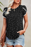 Casual Dot Patchwork O Neck T-Shirts