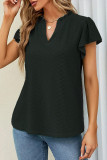 Casual Simplicity Solid Stringy Selvedge V Neck T-Shirts