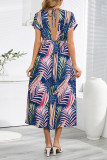 Elegant Floral Frenulum Backless A Line Dresses