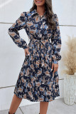 Celebrities Elegant Print Buckle A Line Dresses