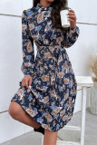 Celebrities Elegant Print Buckle A Line Dresses