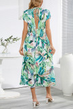 Elegant Floral Frenulum Backless A Line Dresses